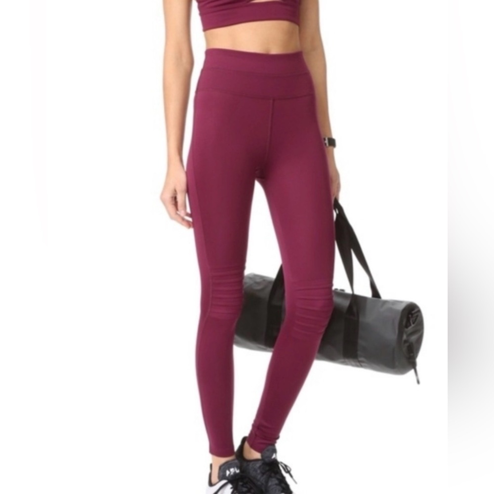 Free People Burgundy High-Rise Leggings